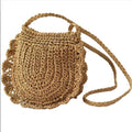 Elegant Retro Wood Ear Lace Straw Bag Leisure Woven Bag One Shoulder Cross Over Beach Bag Holiday Women''S Bag