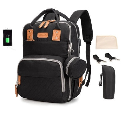 Baby Diaper Backback Large Capacity Mummy Nappy Bag Multifunctional Daypack with Pacifier Holder Changing Pad Stroller S