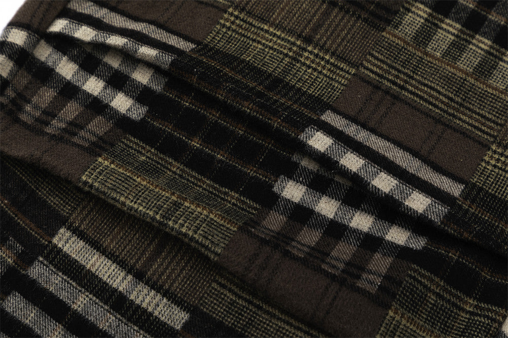 Fashion Plaid Casual Straight Trousers Men