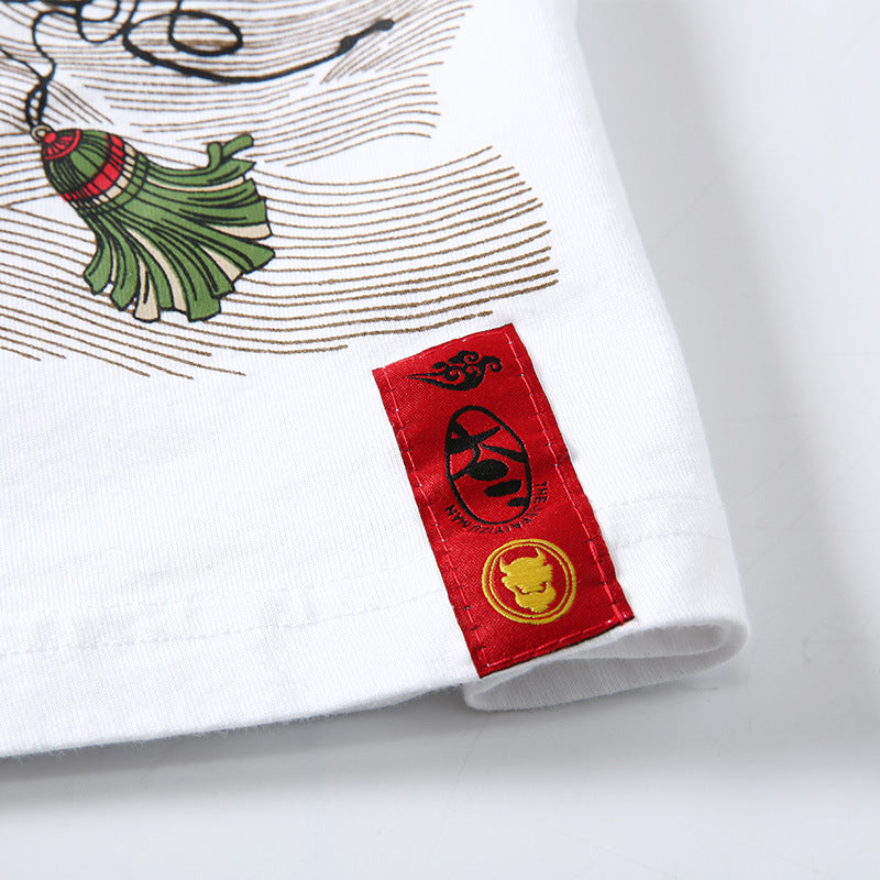 Printed personality couple T-shirt men