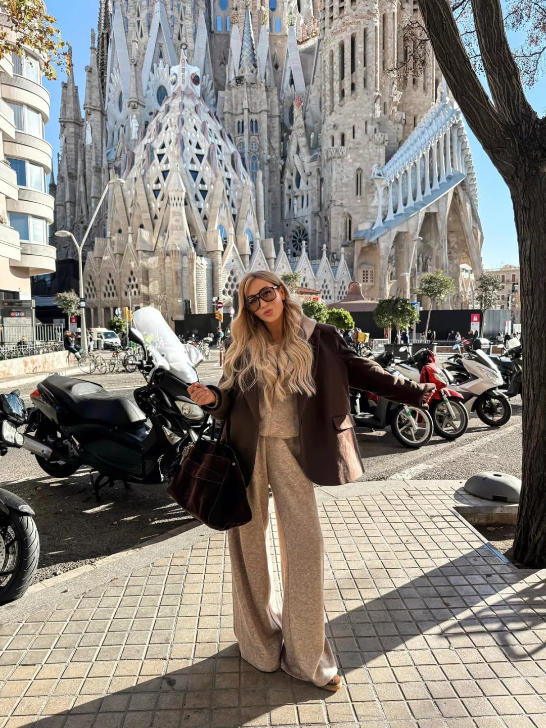 Elastic Trousers Two-piece Set Women