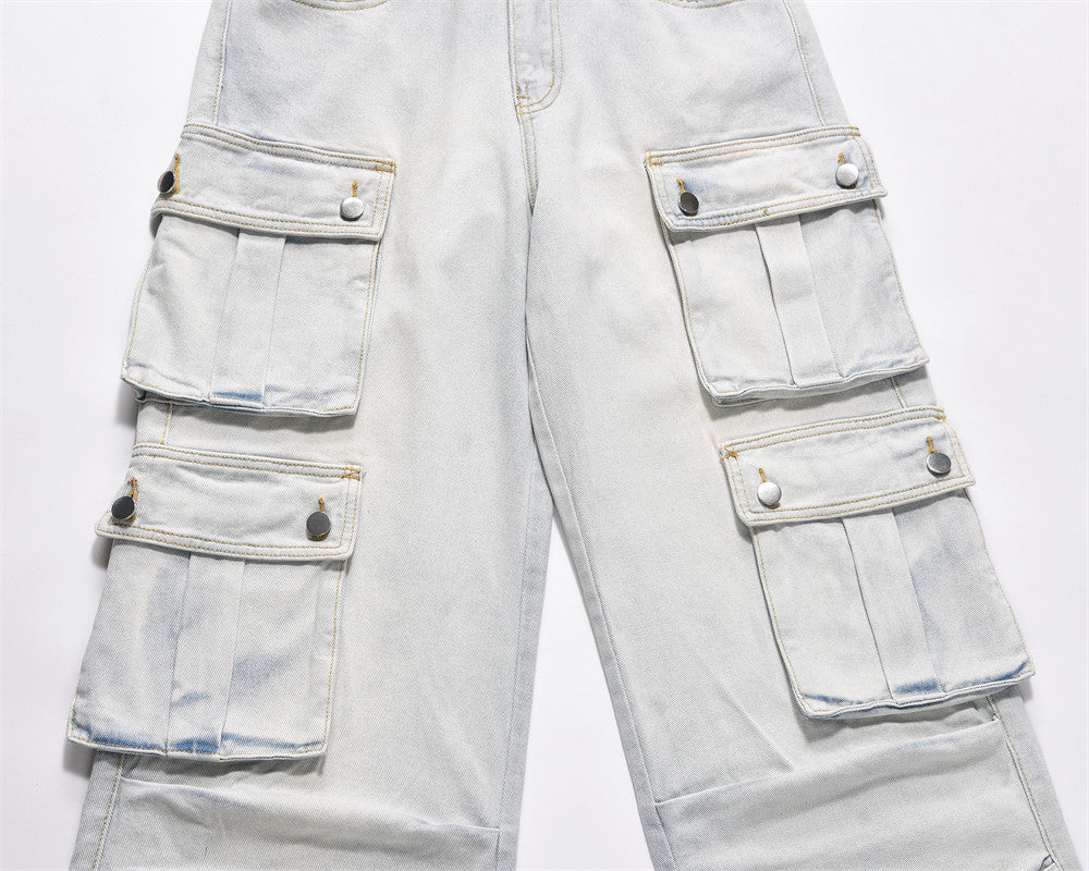 Workwear Denim Straight-leg Trousers Men